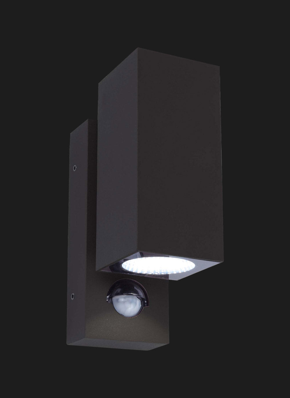 Motion Sensor Rectangle Wall Light - Black