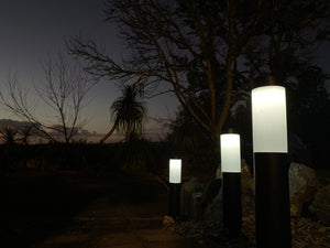 Solar Matte Black Bollard