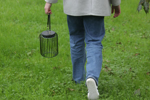 Black Solar Caged Lantern