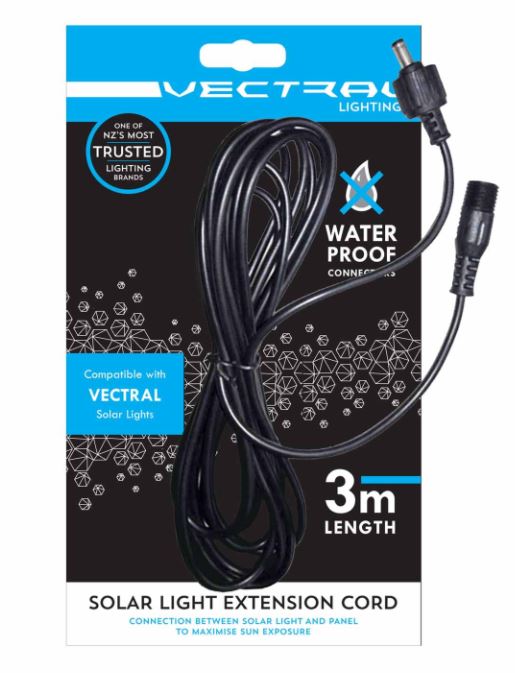 Vectral Waterproof Extension Cord 3m Black