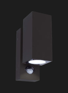 Motion Sensor Rectangle Wall Light - Black